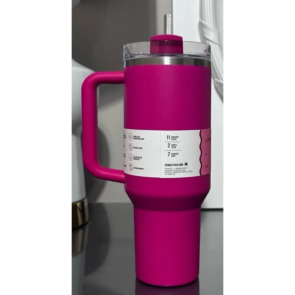 Stanley Quencher H2.0 FlowState Tumbler 40oz,‎ COSMO PINK - Picture 2 of 4